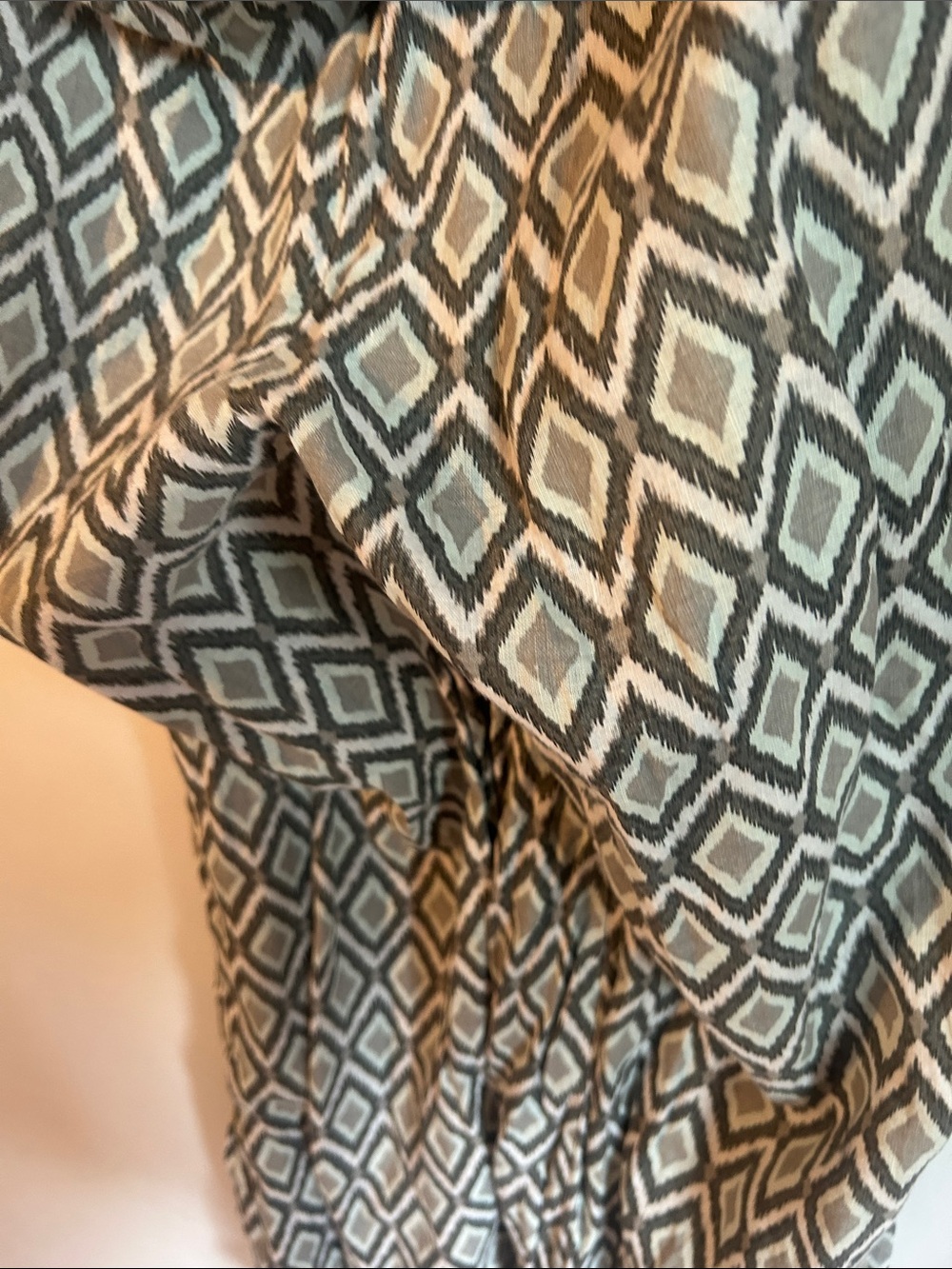 Women's linen Sundance pants  in Gray Diamond Print XL - Picture 4 of 5